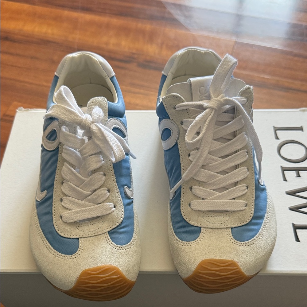 Loewe Sky Blue and White Casual Sneakers
